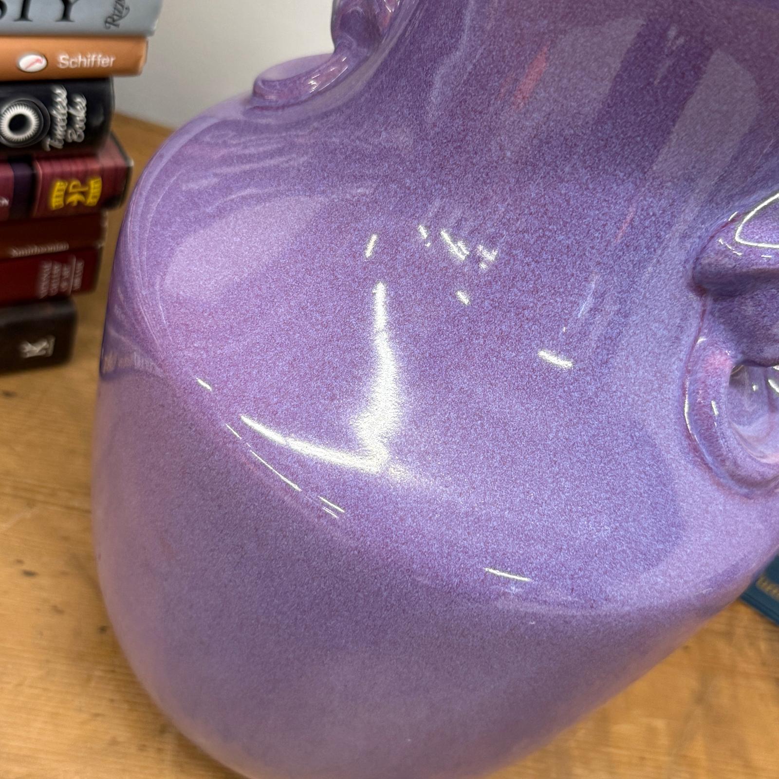Purple Ceramic Vase with Twin Lion Handles, SKU , image 7
