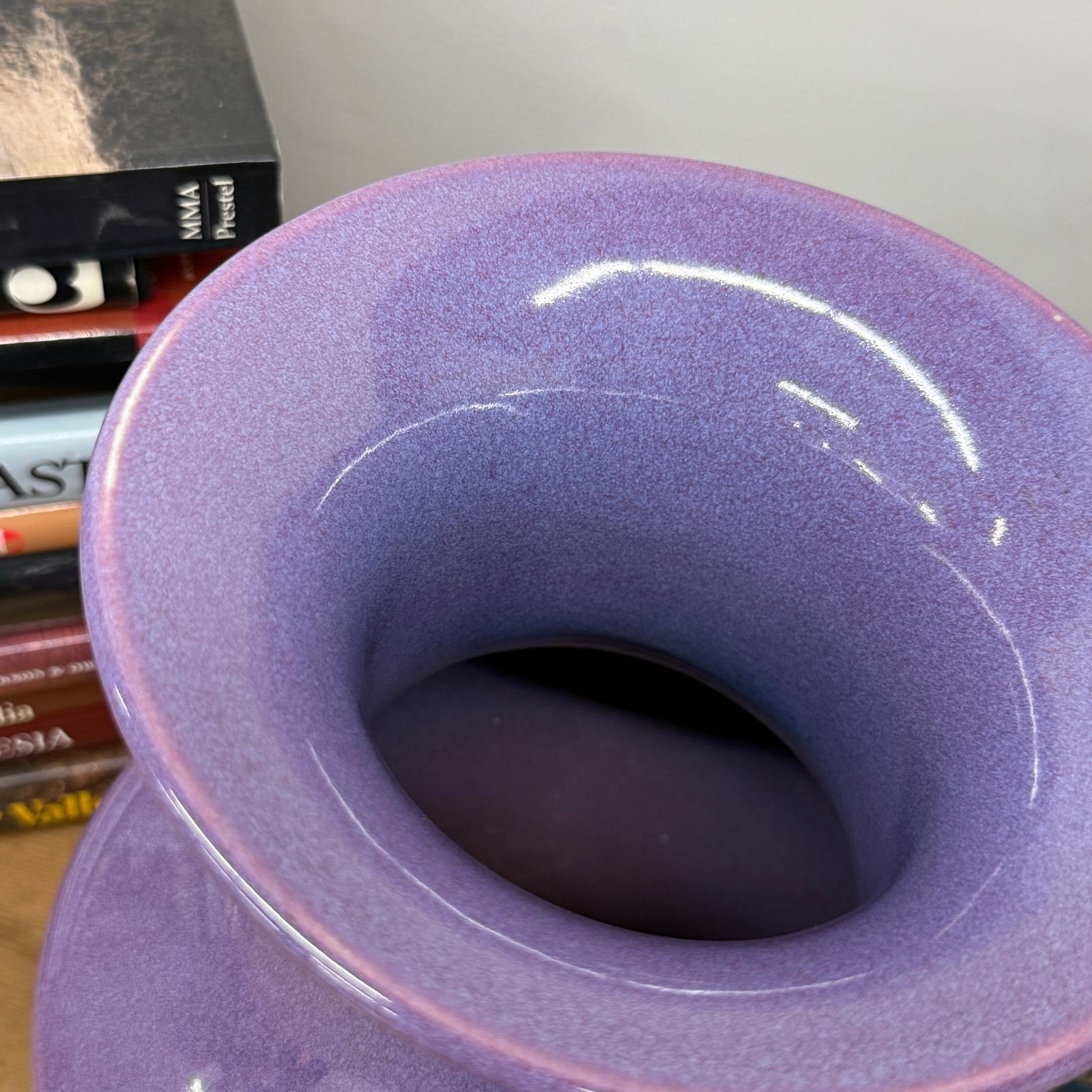 Purple Ceramic Vase with Twin Lion Handles, SKU , image 8