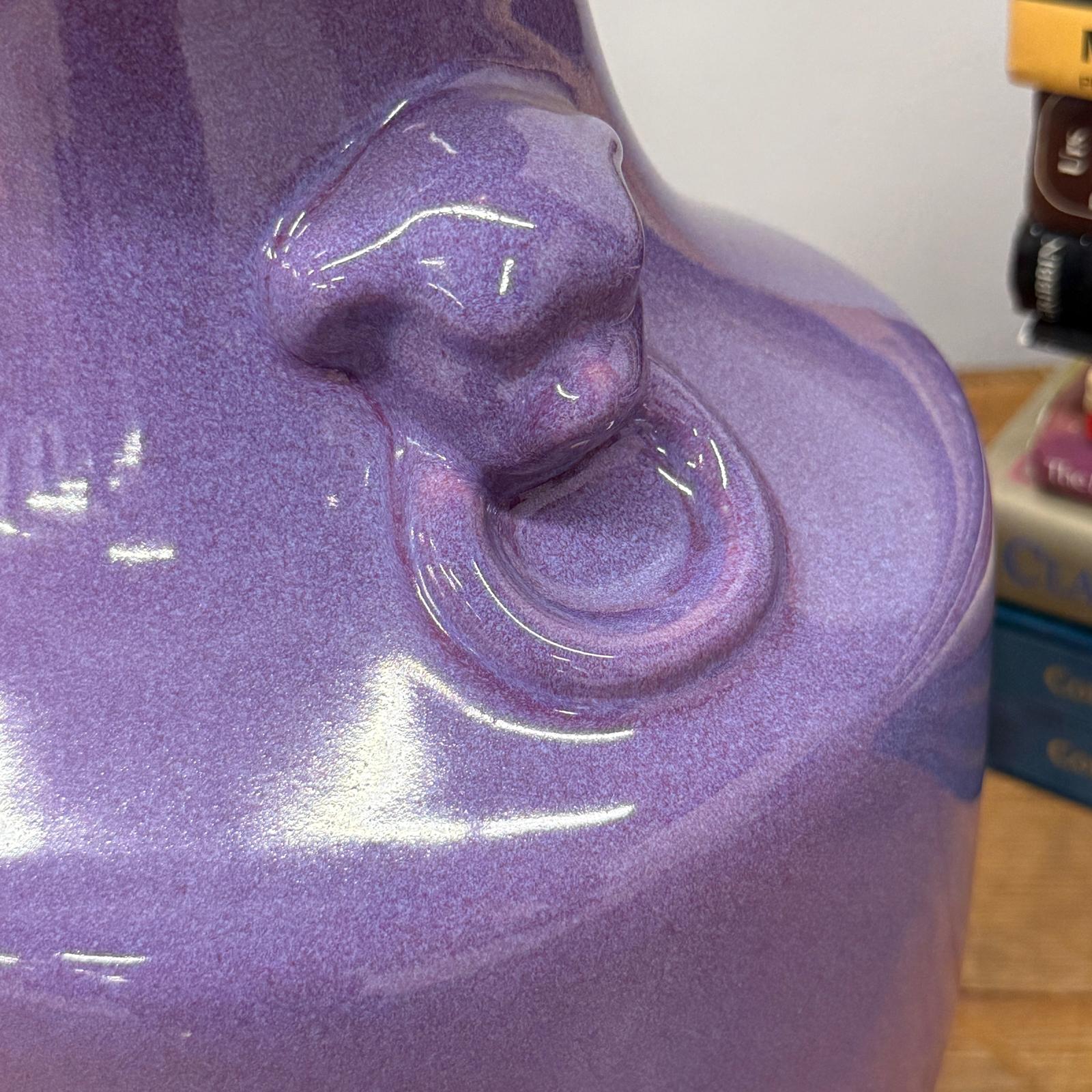 Purple Ceramic Vase with Twin Lion Handles, SKU , image 9