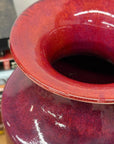 Purple-Red Glazed Ceramic Vase with White Accent - FEA Home