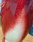 Purple-Red Glazed Ceramic Vase with White Accent - FEA Home