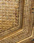 Rattan and Bamboo Woven Hexagonal Tray with Side Handles