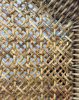 Rattan and Bamboo Woven Hexagonal Tray with Side Handles