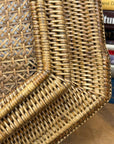 Rattan and Bamboo Woven Hexagonal Tray with Side Handles