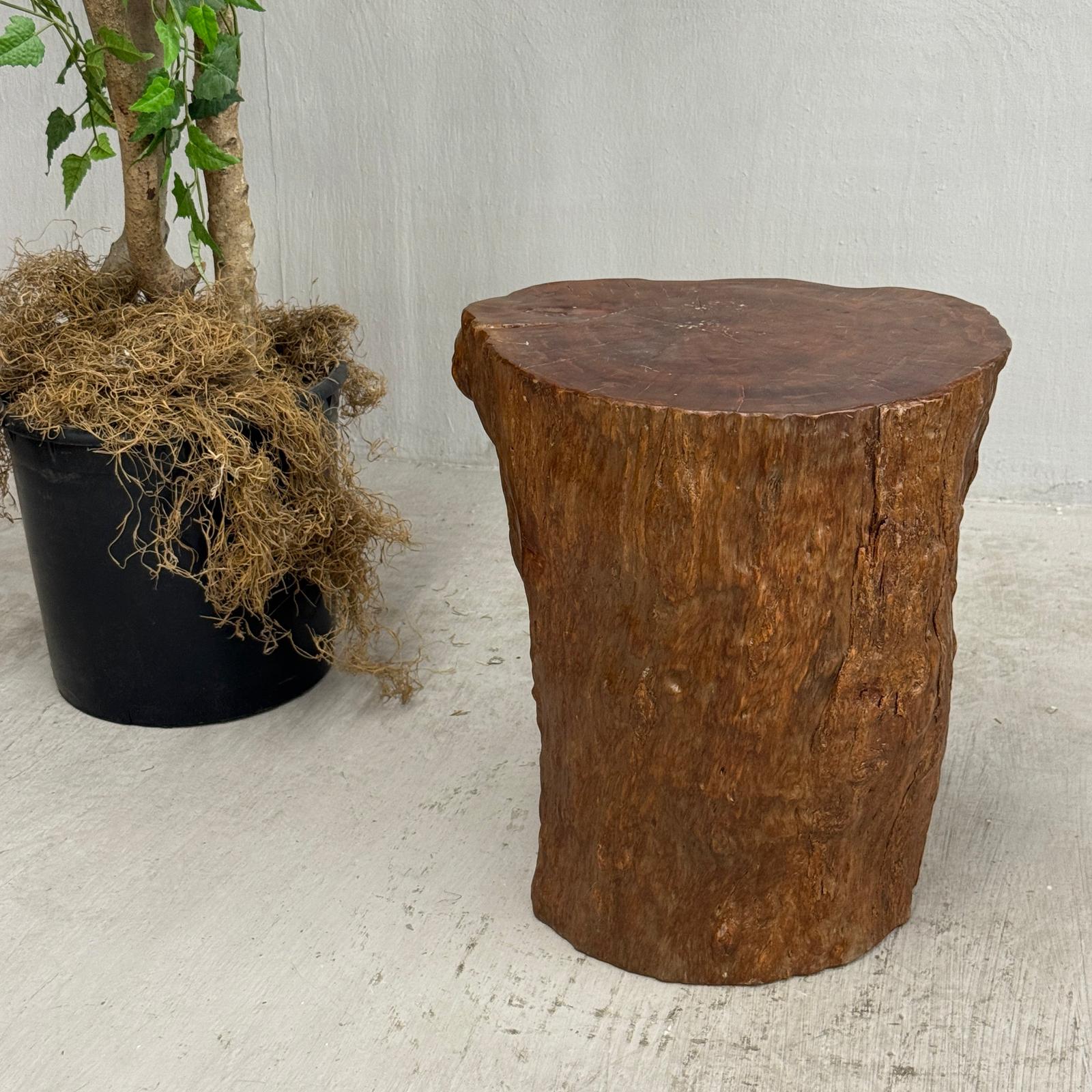 Reclaimed Tree Trunk Side Pedestal Table with Organic Shape - FEA Home