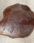 Reclaimed Tree Trunk Side Pedestal Table with Red Brown Top - FEA Home