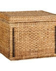 Rectangular Rattan Storage Bin with Hinged Lid - image 12