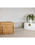 Rectangular Rattan Storage Bin with Hinged Lid - image 2