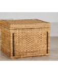 Rectangular Rattan Storage Bin with Hinged Lid - image 3