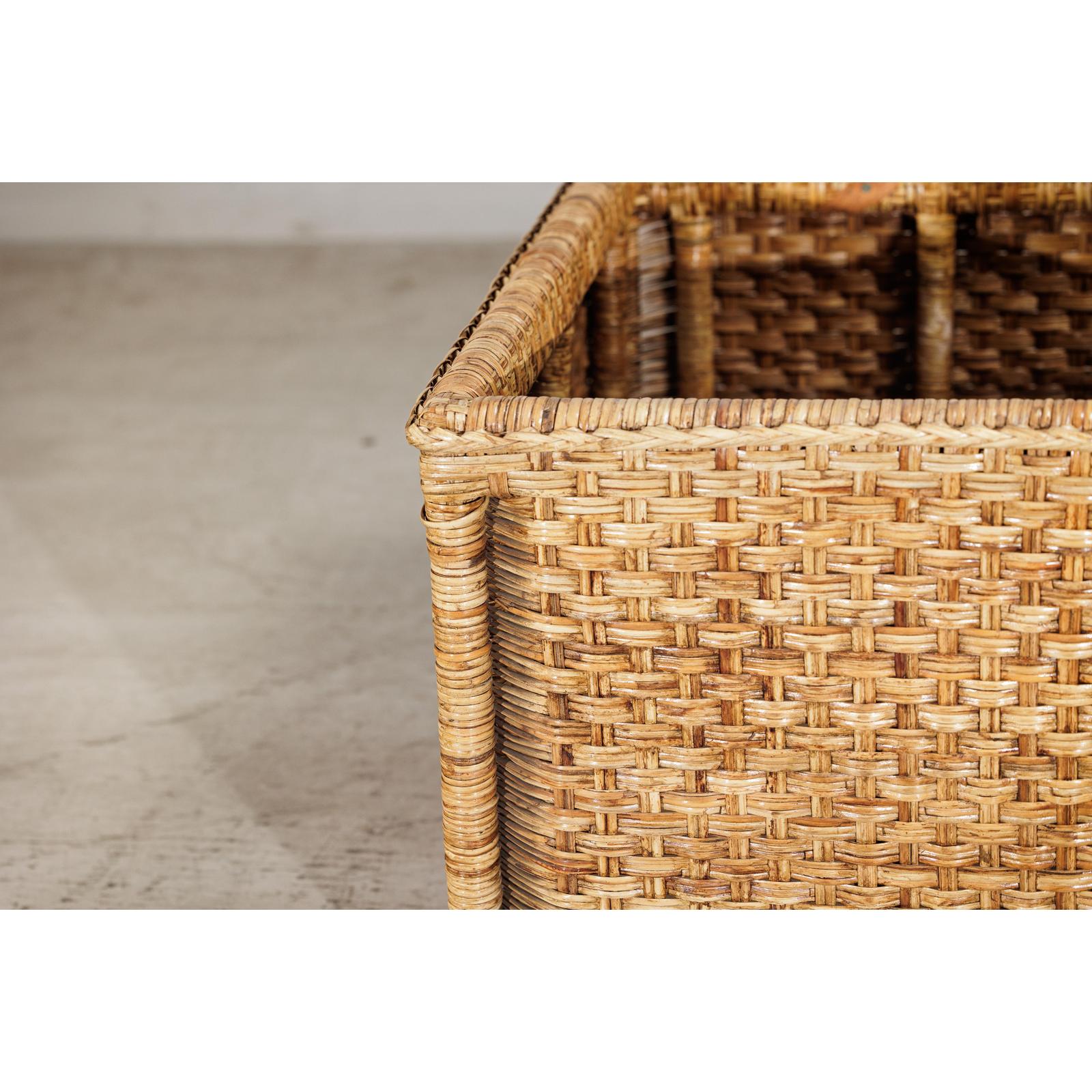 Rectangular Rattan Storage Bin with Hinged Lid - image 8