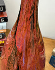 Red and Black Glazed Ceramic Vase with Skinny Neck - FEA Home