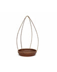 Red Brown Woven Bamboo Tray Basket with Tall Handle - FEA Home