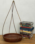 Red Brown Woven Bamboo Tray Basket with Tall Handle - FEA Home
