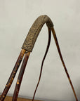 Red Brown Woven Bamboo Tray Basket with Tall Handle - FEA Home