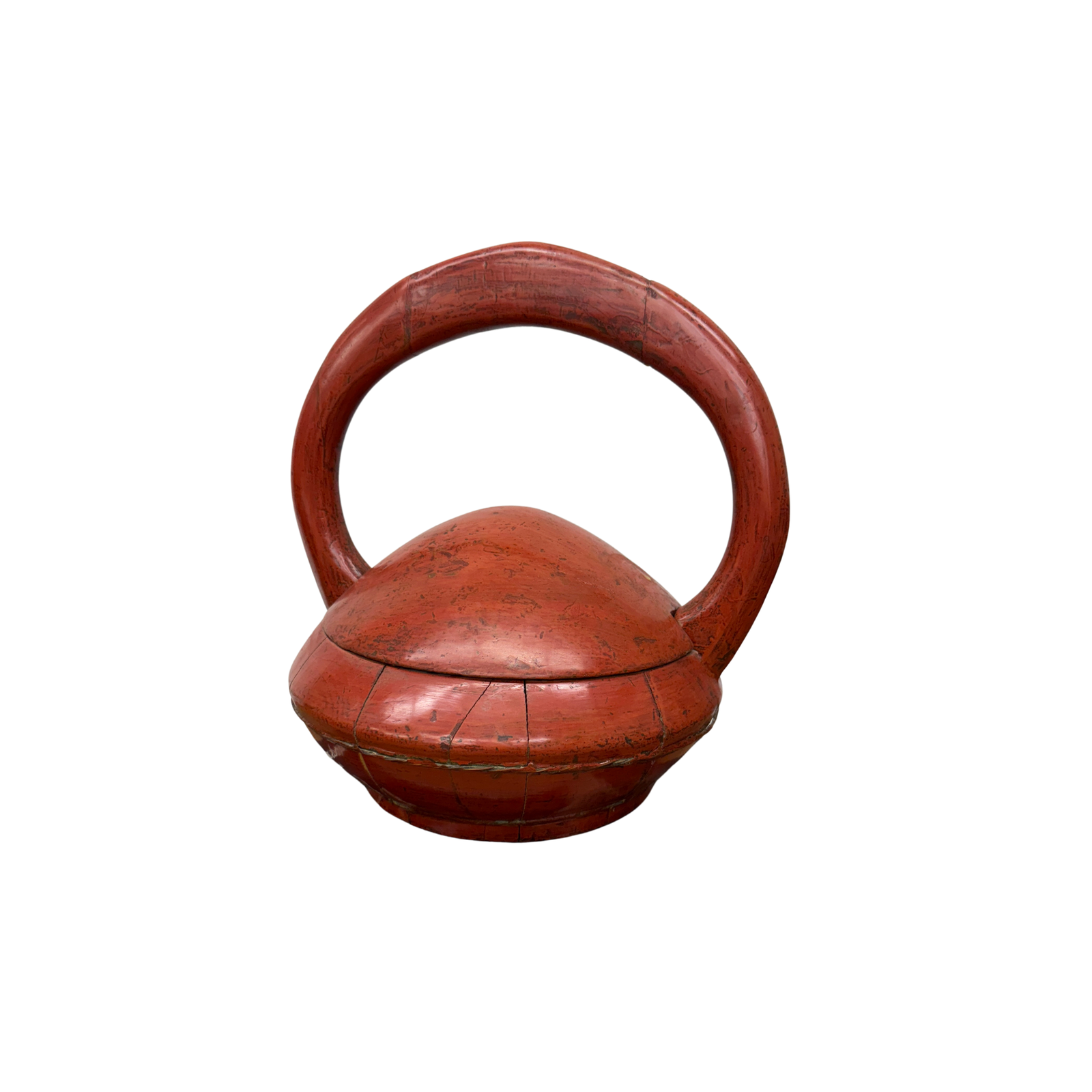 Red Wooden Carrying Basket with Removable Lid - FEA Home