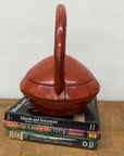 Red Wooden Carrying Basket with Removable Lid - FEA Home