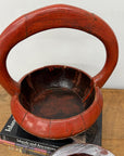Red Wooden Carrying Basket with Removable Lid - FEA Home