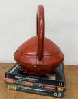Red Wooden Carrying Basket with Removable Lid - FEA Home