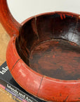 Red Wooden Carrying Basket with Removable Lid - FEA Home
