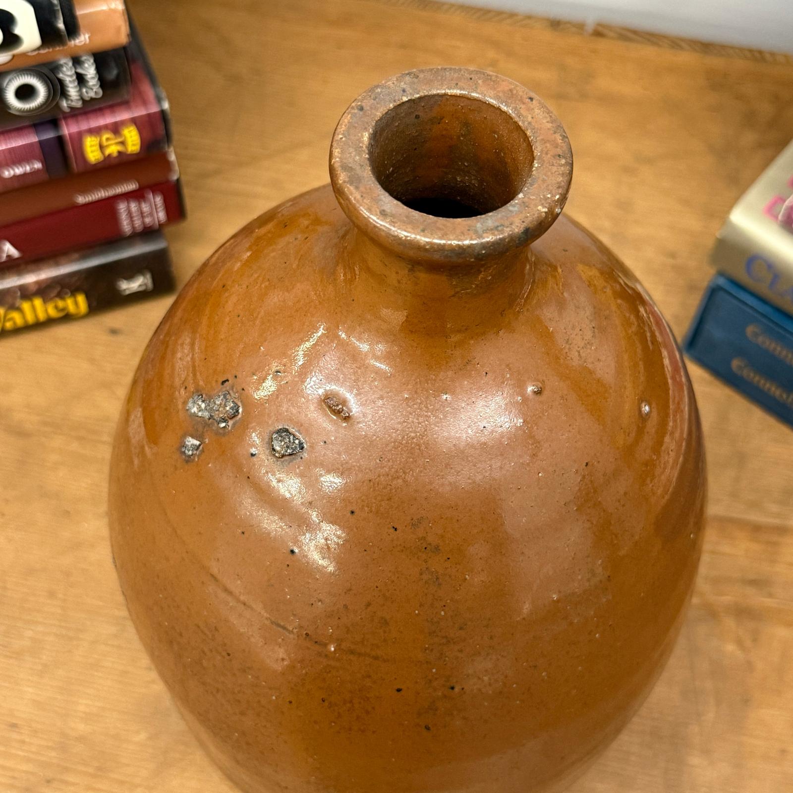 Reddish ClayBrown Sake Bottle Shaped Ceramic Vase, SKU , image 6