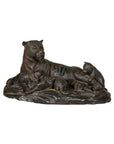 Family of Tigers Lost Wax Bronze Table Top Statuette with Dark Patina-12. Asian & Chinese Furniture, Art, Antiques, Vintage Home Décor for sale at FEA Home