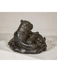 Family of Tigers Lost Wax Bronze Table Top Statuette with Dark Patina-9. Asian & Chinese Furniture, Art, Antiques, Vintage Home Décor for sale at FEA Home