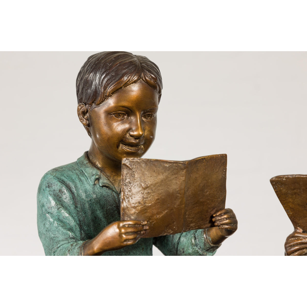Bronze Tabletop Sculpture of Children Reading-11. Asian &amp; Chinese Furniture, Art, Antiques, Vintage Home Décor for sale at FEA Home