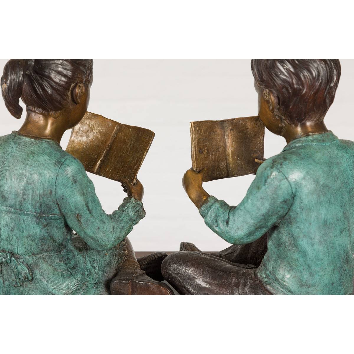 Bronze Tabletop Sculpture of Children Reading-20. Asian &amp; Chinese Furniture, Art, Antiques, Vintage Home Décor for sale at FEA Home