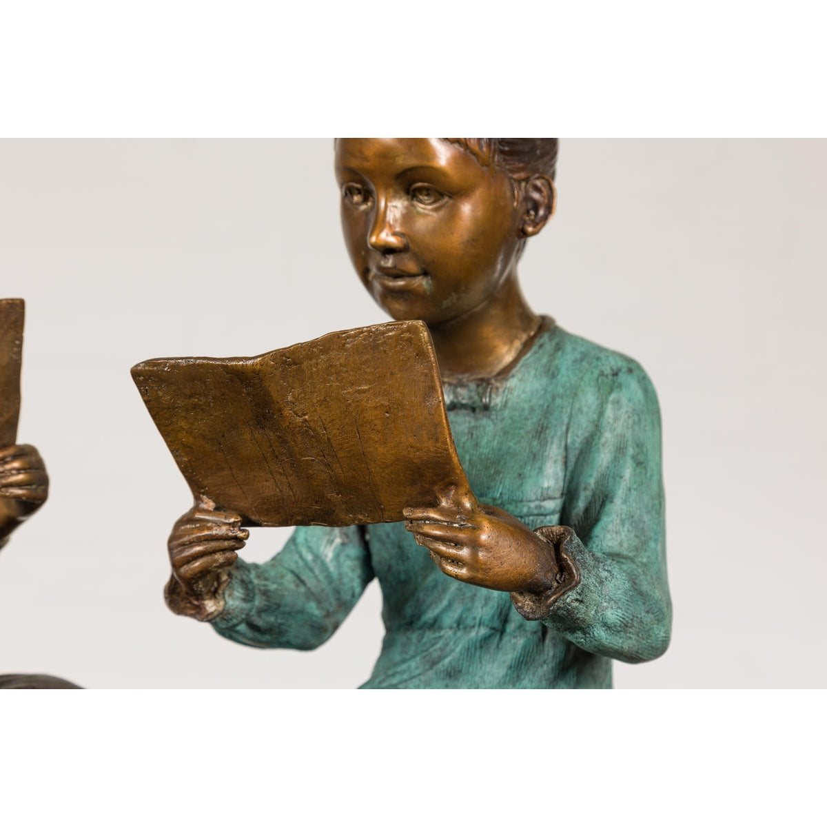 Bronze Tabletop Sculpture of Children Reading-9. Asian &amp; Chinese Furniture, Art, Antiques, Vintage Home Décor for sale at FEA Home