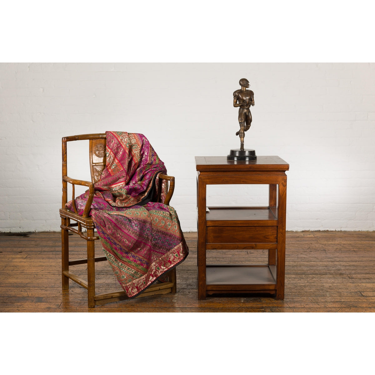 Bronze Tabletop Statue of a Quarterback-2. Asian & Chinese Furniture, Art, Antiques, Vintage Home Décor for sale at FEA Home