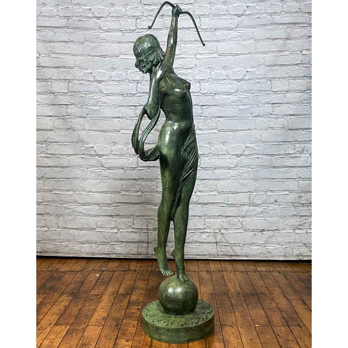 Greco-Roman Bronze Statue of Goddess Diana the Hunter-11. Asian &amp; Chinese Furniture, Art, Antiques, Vintage Home Décor for sale at FEA Home