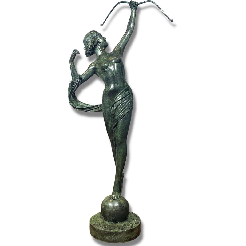 Greco-Roman Bronze Statue of Goddess Diana the Hunter-RG1249-1. Asian & Chinese Furniture, Art, Antiques, Vintage Home Décor for sale at FEA Home