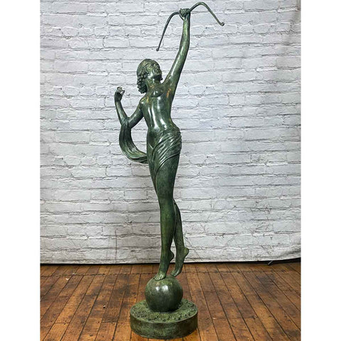 Greco-Roman Bronze Statue of Goddess Diana the Hunter-RG1249-6. Asian & Chinese Furniture, Art, Antiques, Vintage Home Décor for sale at FEA Home