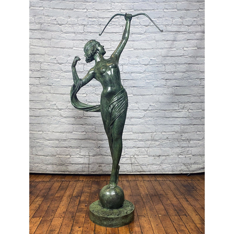 Greco-Roman Bronze Statue of Goddess Diana the Hunter-RG1249-9. Asian & Chinese Furniture, Art, Antiques, Vintage Home Décor for sale at FEA Home