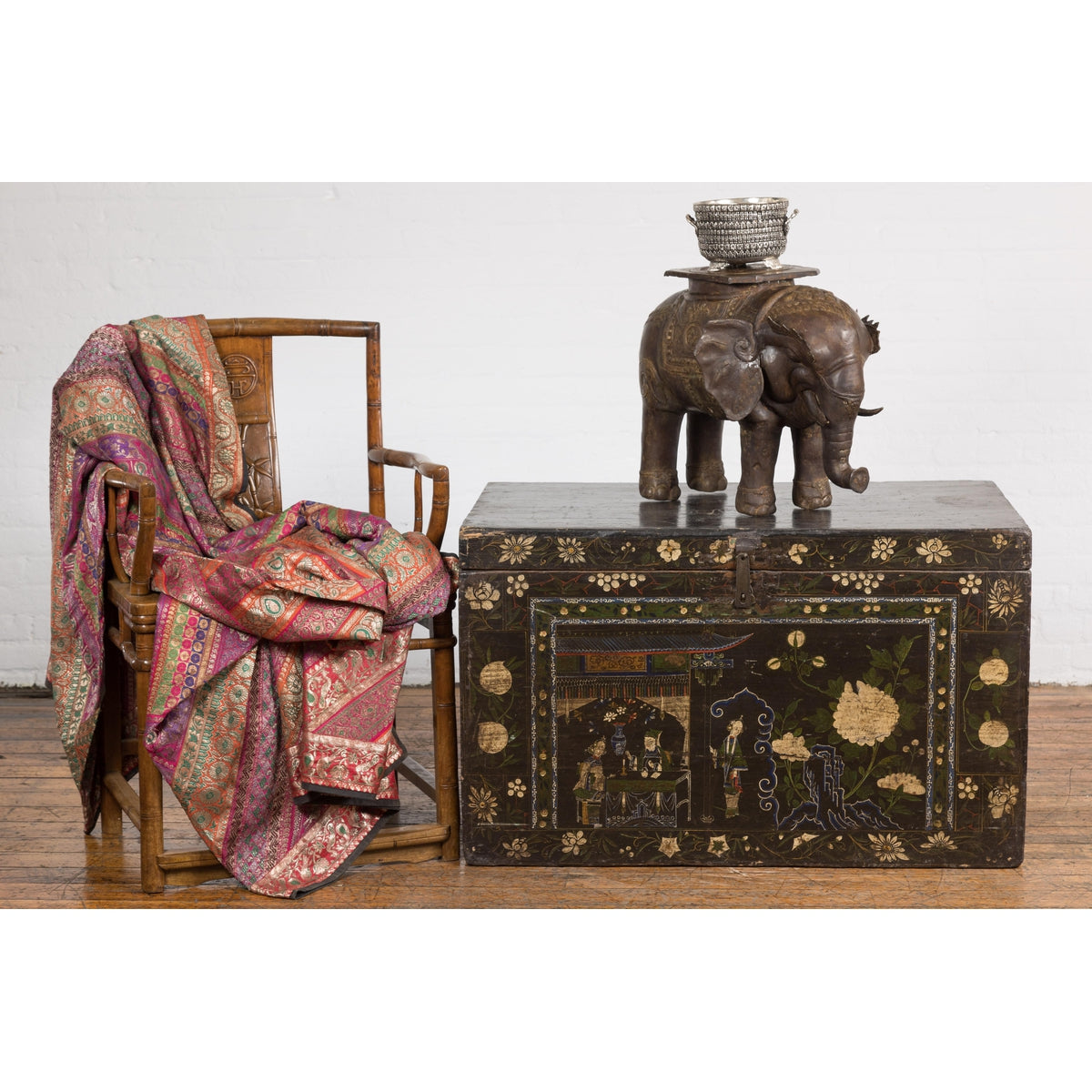 Vintage Copper Elephant Stand-3. Asian &amp; Chinese Furniture, Art, Antiques, Vintage Home Décor for sale at FEA Home