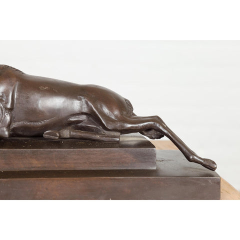 Art Deco Style Bronze Gazelle on Stepped Base after Pierre Le Faguays-RG2138-8. Asian & Chinese Furniture, Art, Antiques, Vintage Home Décor for sale at FEA Home