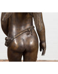 Lost Wax Bronze Statue of a Winged Cherub Standing on a Shell in Dark Patina-15. Asian & Chinese Furniture, Art, Antiques, Vintage Home Décor for sale at FEA Home