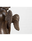 Lost Wax Bronze Statue of a Winged Cherub Standing on a Shell in Dark Patina-16. Asian & Chinese Furniture, Art, Antiques, Vintage Home Décor for sale at FEA Home
