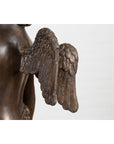 Lost Wax Bronze Statue of a Winged Cherub Standing on a Shell in Dark Patina-17. Asian & Chinese Furniture, Art, Antiques, Vintage Home Décor for sale at FEA Home