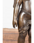 Lost Wax Bronze Statue of a Winged Cherub Standing on a Shell in Dark Patina-6. Asian & Chinese Furniture, Art, Antiques, Vintage Home Décor for sale at FEA Home