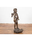 Lost Wax Bronze Statue of a Winged Cherub Standing on a Shell in Dark Patina-8. Asian & Chinese Furniture, Art, Antiques, Vintage Home Décor for sale at FEA Home
