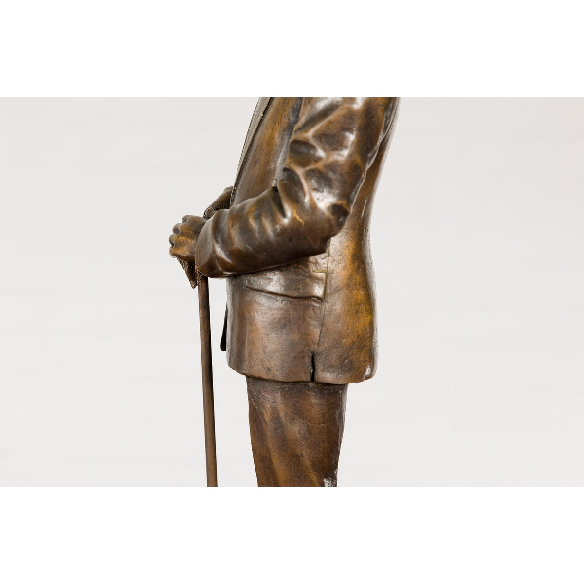 Man Wearing Top Hat Bronze Tabletop Statuette with Gold and Verdigris Patina-17. Asian &amp; Chinese Furniture, Art, Antiques, Vintage Home Décor for sale at FEA Home