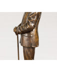 Man Wearing Top Hat Bronze Tabletop Statuette with Gold and Verdigris Patina-17. Asian & Chinese Furniture, Art, Antiques, Vintage Home Décor for sale at FEA Home