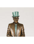 Man Wearing Top Hat Bronze Tabletop Statuette with Gold and Verdigris Patina-7. Asian & Chinese Furniture, Art, Antiques, Vintage Home Décor for sale at FEA Home