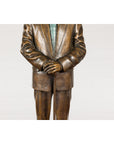 Man Wearing Top Hat Bronze Tabletop Statuette with Gold and Verdigris Patina-9. Asian & Chinese Furniture, Art, Antiques, Vintage Home Décor for sale at FEA Home
