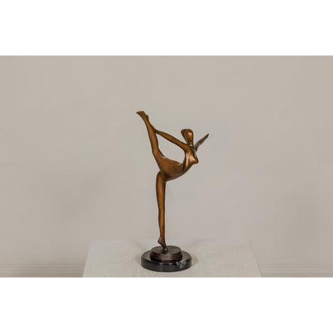 Contemporary Bronze Tabletop Abstract Ballerina Statue
