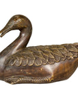 Bronze Tabletop Vintage Duck Statuette, Lost Wax with Fine Details-1. Asian & Chinese Furniture, Art, Antiques, Vintage Home Décor for sale at FEA Home