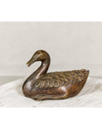 Bronze Tabletop Vintage Duck Statuette, Lost Wax with Fine Details-2. Asian & Chinese Furniture, Art, Antiques, Vintage Home Décor for sale at FEA Home