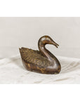 Bronze Tabletop Vintage Duck Statuette, Lost Wax with Fine Details-6. Asian & Chinese Furniture, Art, Antiques, Vintage Home Décor for sale at FEA Home