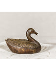 Bronze Tabletop Vintage Duck Statuette, Lost Wax with Fine Details-7. Asian & Chinese Furniture, Art, Antiques, Vintage Home Décor for sale at FEA Home